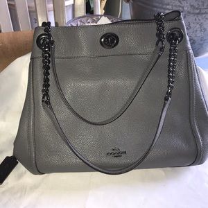 Coach Edie turnlock pebble leather bag 36855